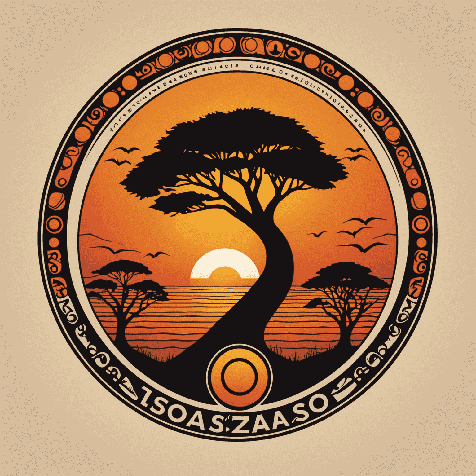 ShosholozaSolutions logo featuring a stylized African sunset with IT-related symbols