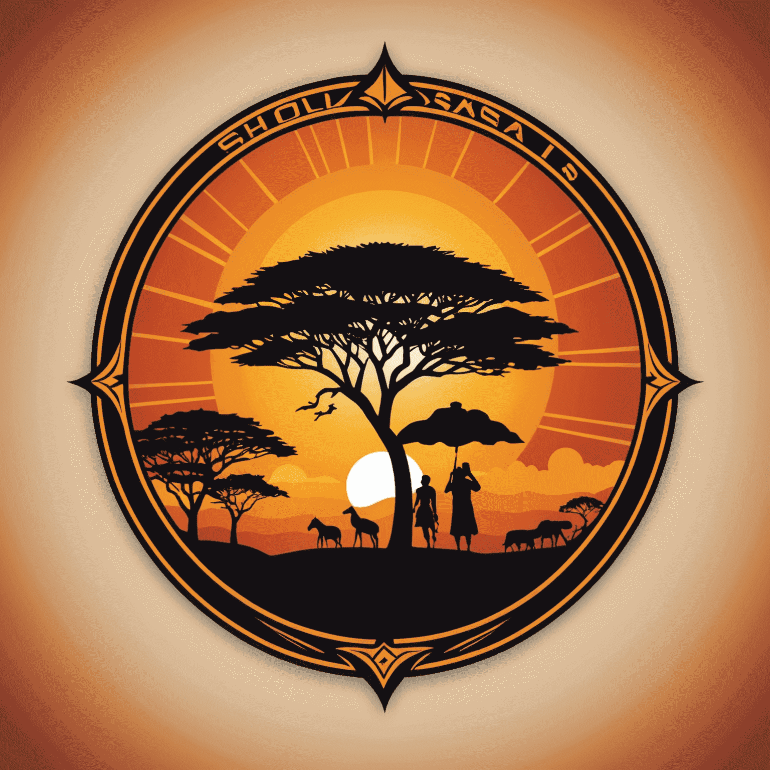 ShosholozaSolutions logo featuring a stylized African sunset with IT-related symbols