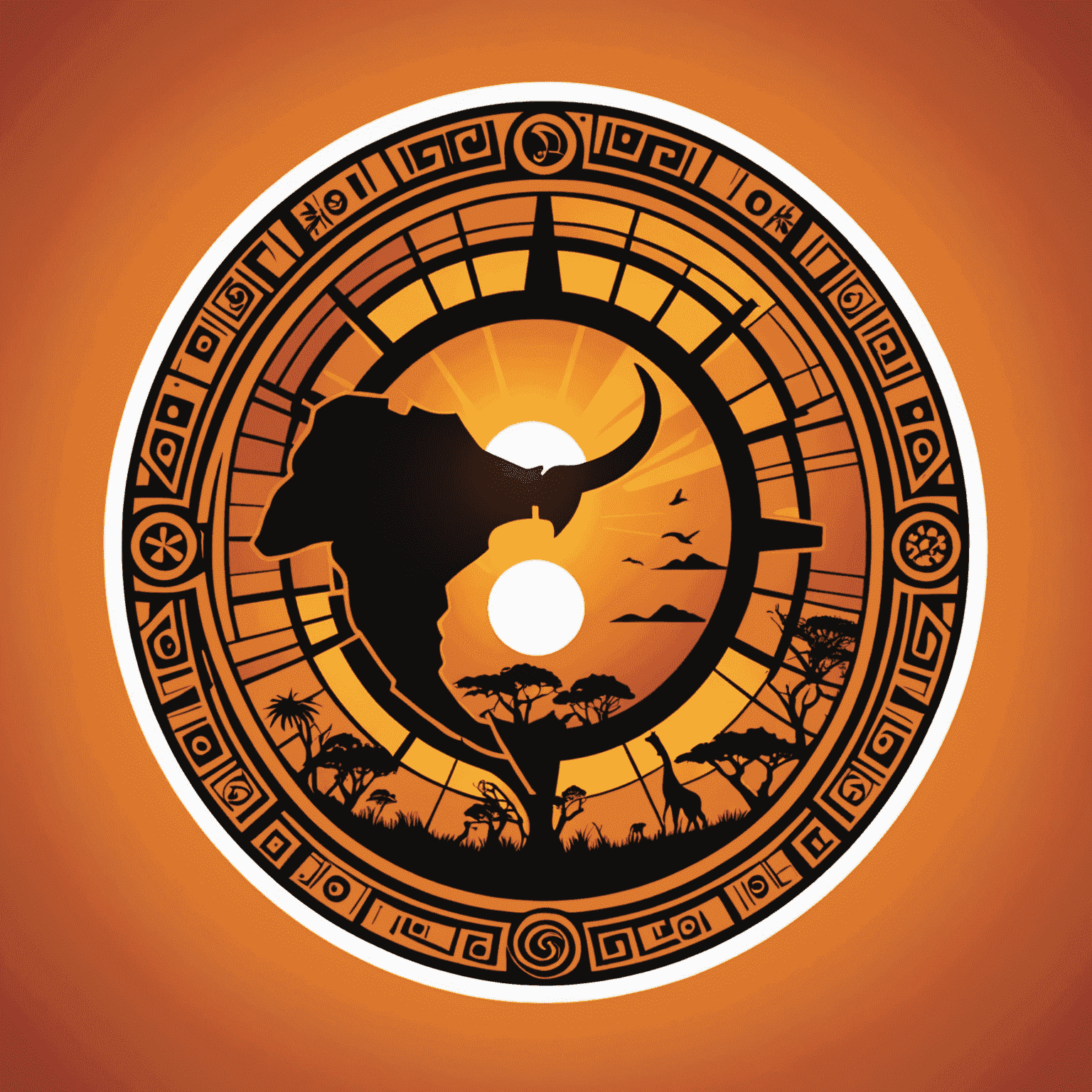 ShosholozaSolutions logo featuring a stylized African sunset with IT-related symbols